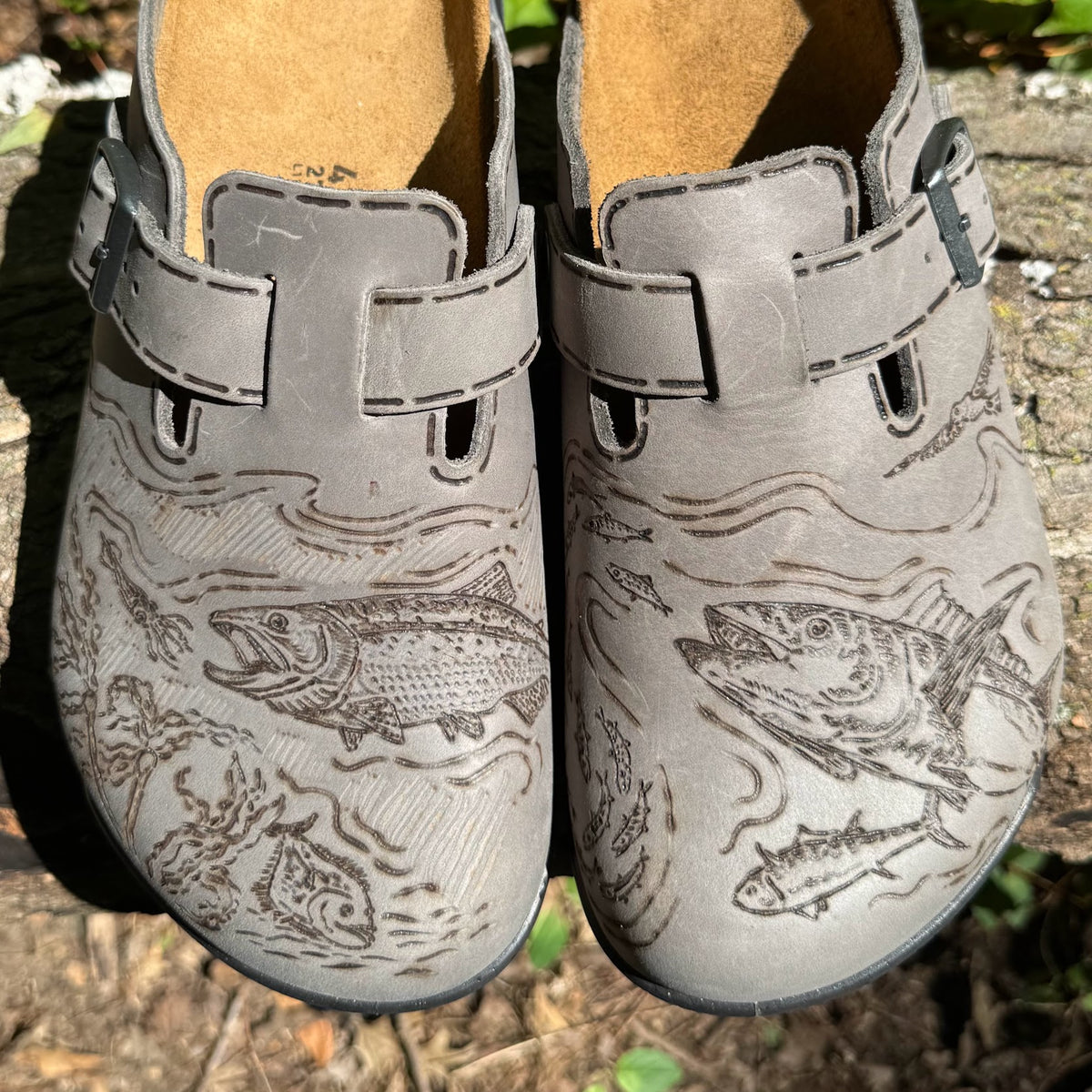 king salmon, tuna on iron crosstown clogs (oiled leather)