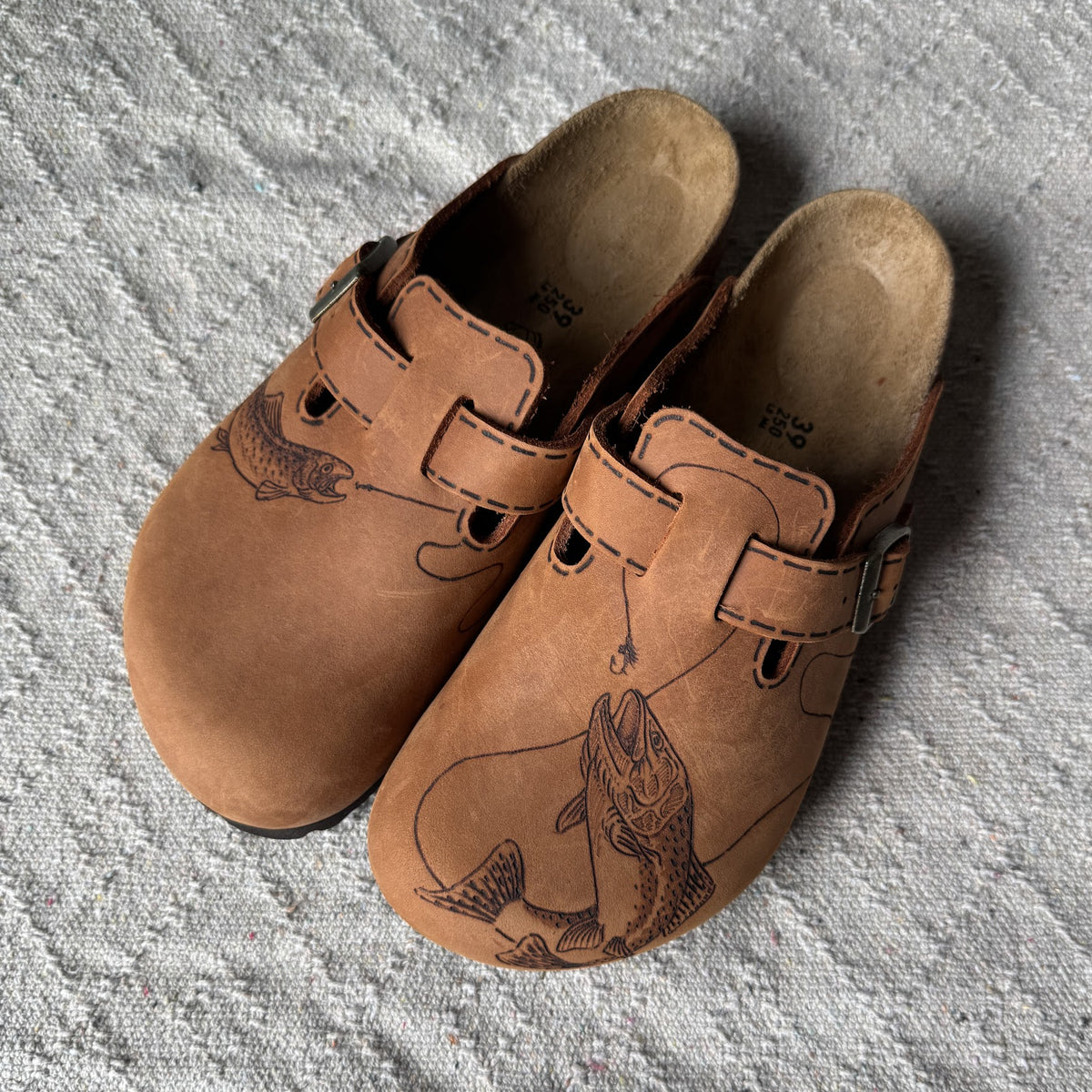 Trout Cognac Clogs (Oiled Leather)
