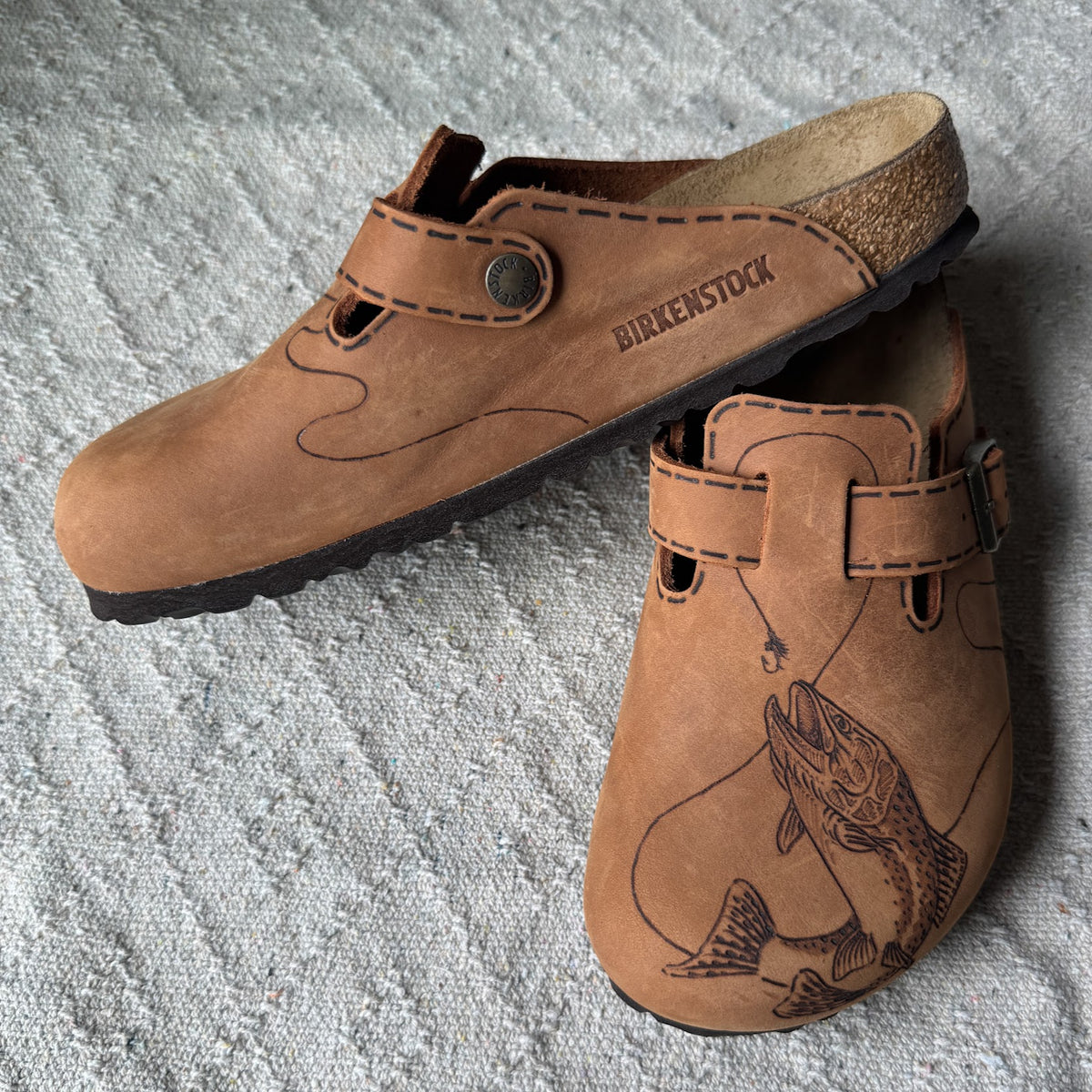Trout Cognac Clogs (Oiled Leather)